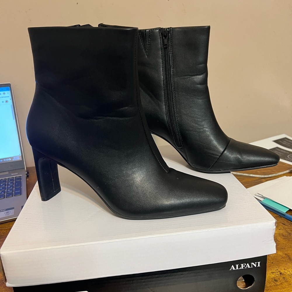 Alfani Sleek Black Heeled Boots